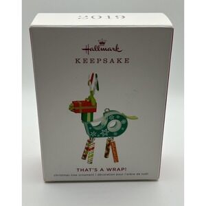 Hallmark 2019 That's a Wrap Christmas Holiday Ornament Tape Reindeer Scissors